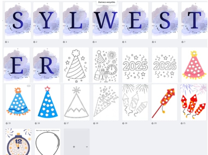 Sylwester- girlanda + zadania