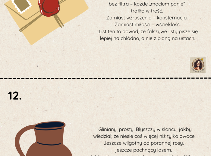 "Literacki antykwariat"- przedmioty związane z treścią lektur klas 7-8.