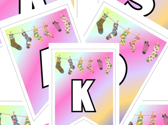 Dzień Kolorowej Skarpetki – napis dekoracyjny do druku