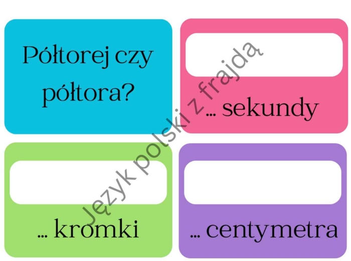 Półtorej czy półtora? Karty z liczebnikiem