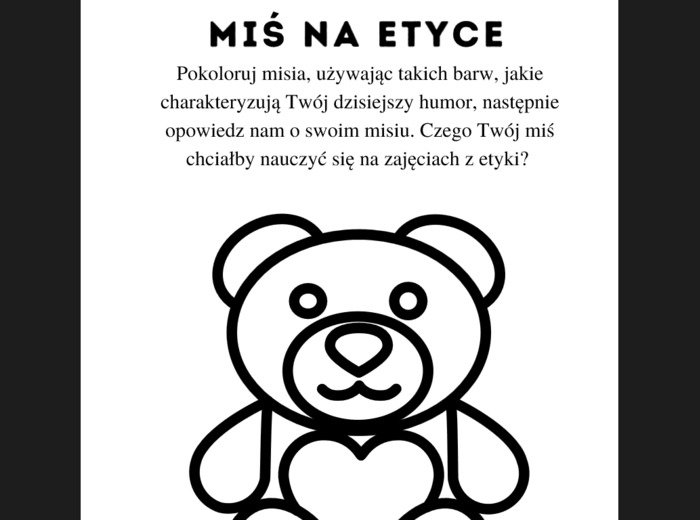 Etyka klasa 1- Miś na etyce