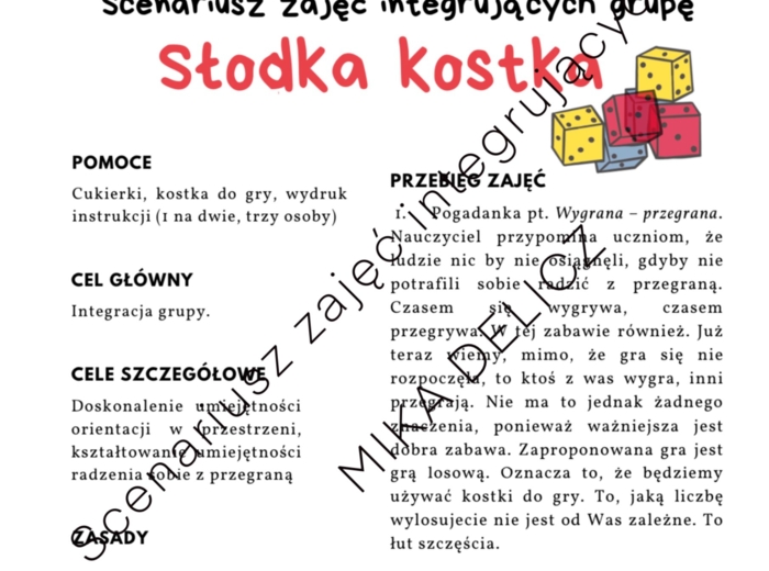 Scenariusz zajęć integrujących grupę