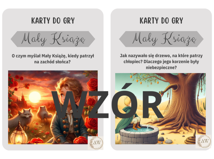 Lekturowe karty do gry "Mały Książę" Materiał cyfrowy