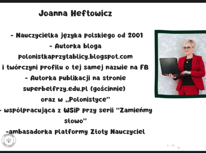 Jak uatrakcyjnić lekcje języka polskiego? Sprawdzone pomysły, aktywizujące materiały i kreatywne metody – webinar Asi Heftowicz