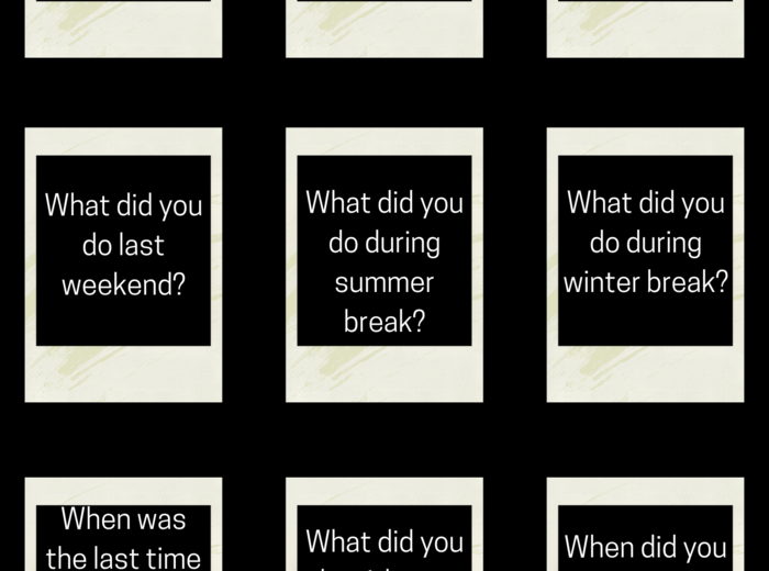 Past Simple Speaking cards - 18 questions