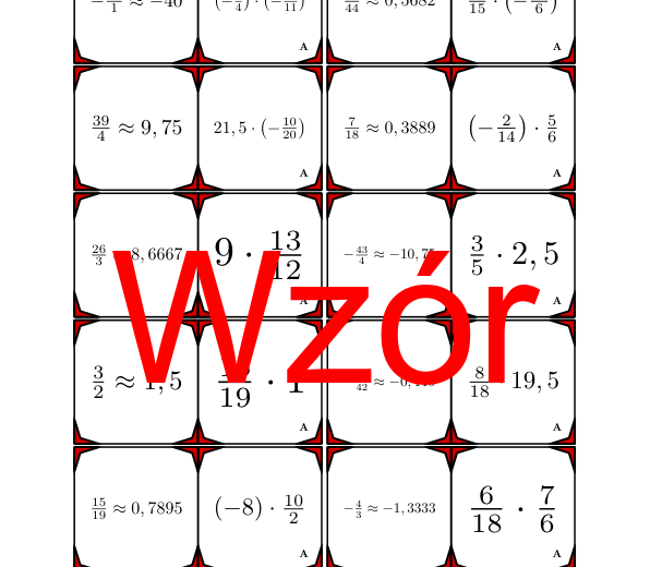 Domino - Mnożenie liczb wymiernych | matematyka