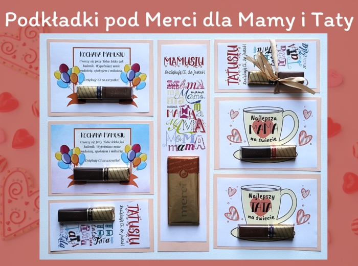 Podkładki pod Merci dla Mamy i dla Taty