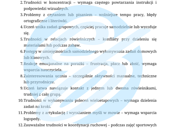 Nauczyciel wspomagający w szkole podstawowej – przykładowe wpisy do dziennika