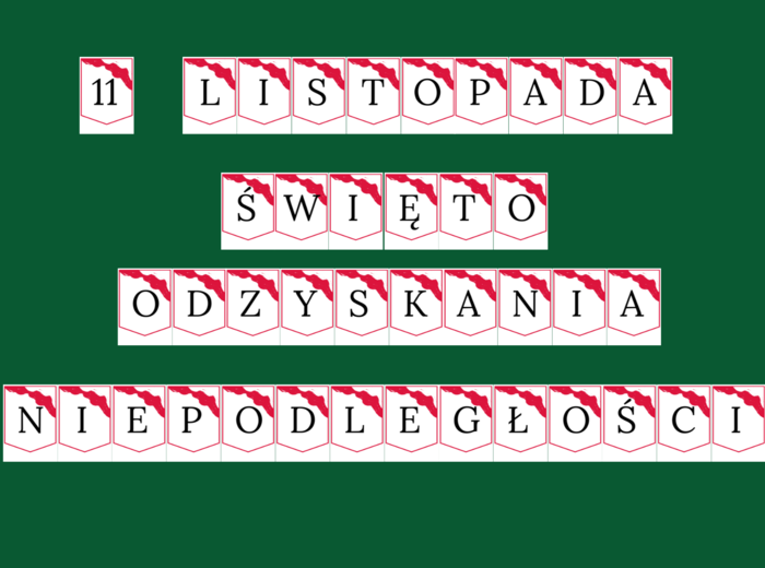 11 LISTOPADA - Święto Odzyskania Niepodległości- – biblioteka – świetlica – GIRLANDA – gazetka
