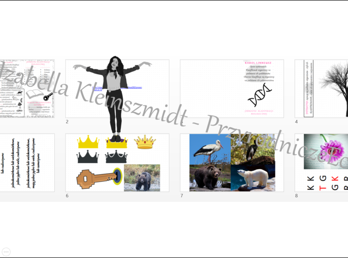 Karta pracy do tematu „Klasyfikacja organizmów” plus obrazki oraz gratisowo pomysł na lekcję multimedialną z monitorem multimedialnym lub z tabletami (w formie niekomercyjnej prezentacji do edycji – krok po kroku) wykonany w genially. Biologia SP – klasa