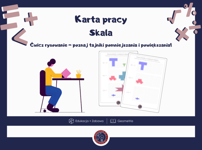 Karta pracy: Skala | Klasa 4 | 6 ćwiczeń + rozwiązanie | Gotowe do druku