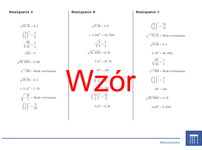 Kwadrat i pierwiastek kwadratowy | matematyka | zestaw promocyjny