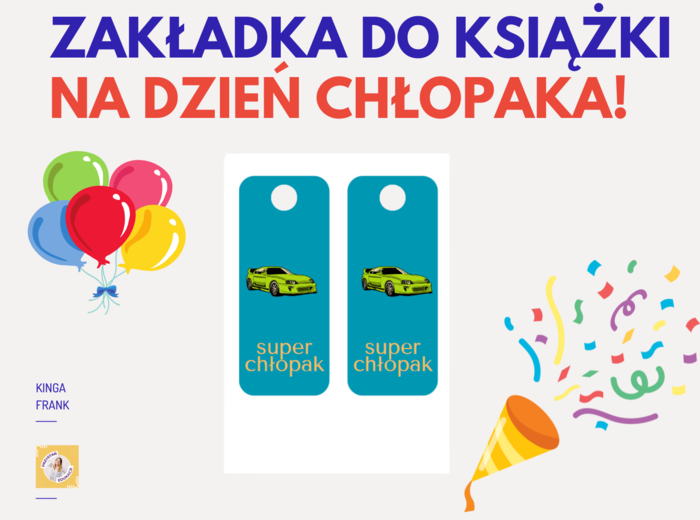📚 Zakładka do książki na Dzień Chłopaka! 🎉