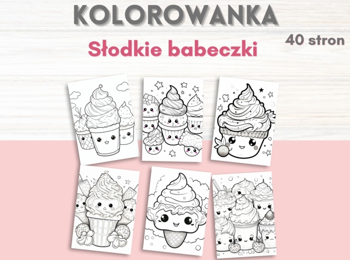 Kolorowanka słodkie babeczki