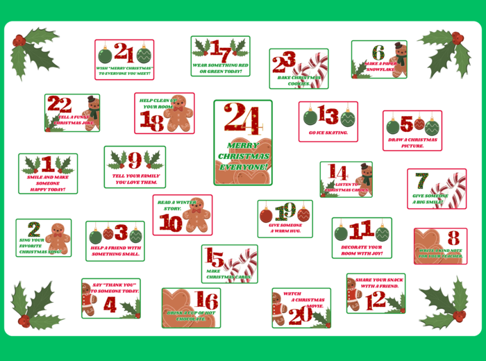 Kalendarz adwentowy w języku angielskim