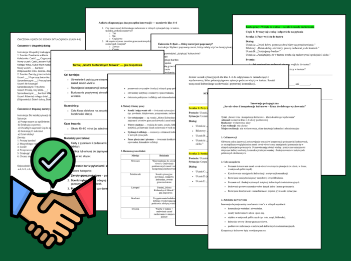 INNOWACJA pedagogiczna „SAVOIR-VIVRE I KOMPETENCJE KULTUROWE DLA KLAS 4–6” - zajęcia z wychowawcą