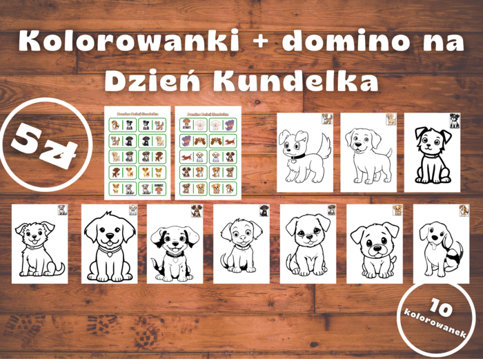 Dzień Kundelka domino + kolorowanki
