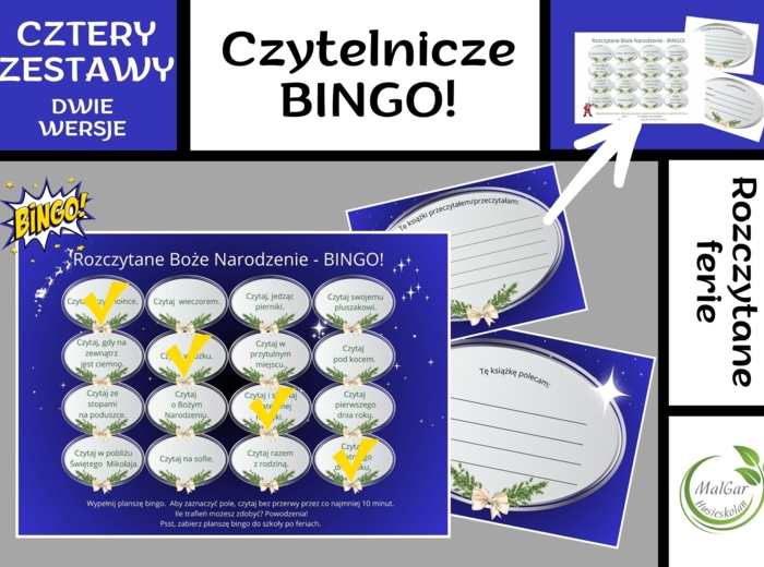 Czytelnicze BINGO! – Propozycja zabawy na ferie i wakacje dla uczniów