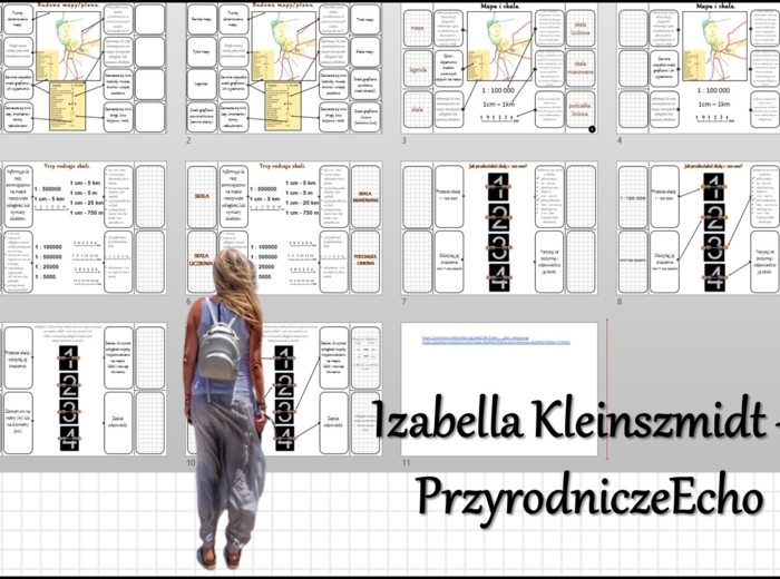 Notatka okienkowa/stacja zadaniowe/notatka/notatka graficzna/karta pracy/sketchnotka „Mapa i skala”, „Odległości na mapie i w terenie” w pdf. Geografia 5, dział „Mapa Polski”. Materiał wykonany na podstawie podręcznika z wydawnictwa Nowa Era – nowość 202