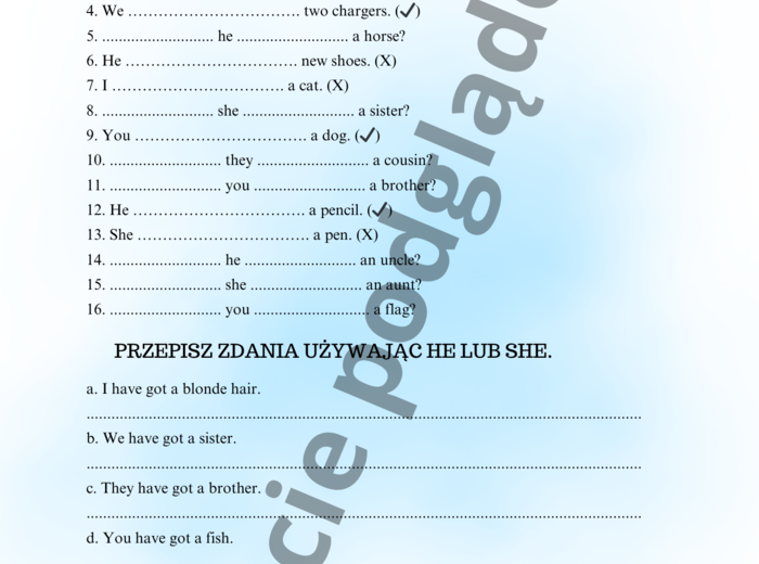 Brainy 5 unit 1 - karty pracy gramatyka