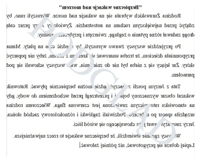 Lustrzane dyktando "Bezpieczne wakacje nad morzem"