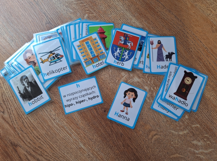 Ortografia - h - karty do gry, grywalizacja polonistyczna