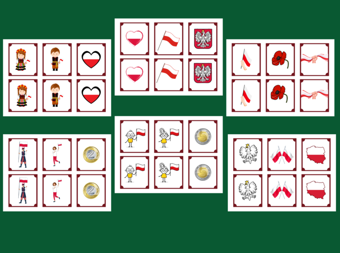 11 LISTOPADA – Święto Odzyskania Niepodległości – MEMORY – 36 szt. – biblioteka – świetlica