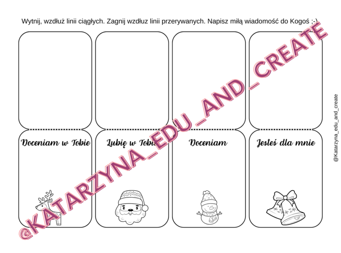 Boże Narodzenie – karteczki z miłymi słowami