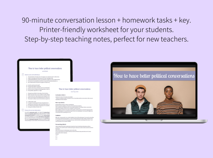 Konwersacje dla dorosłych: How to have better political conversations (poziom C1-C2)