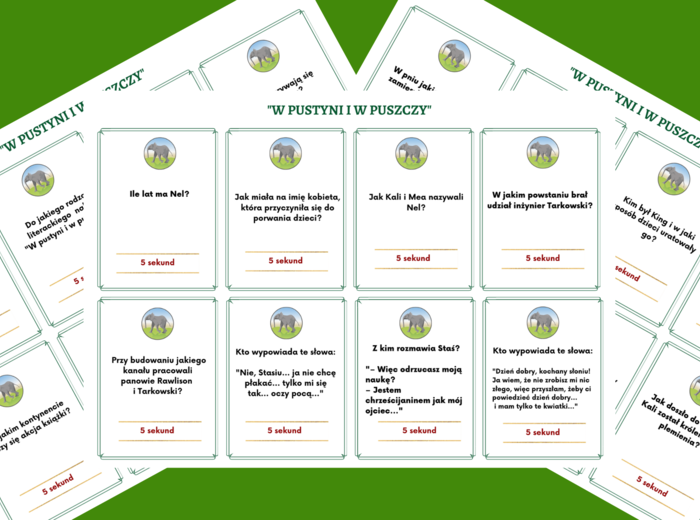 "W PUSTYNI I W PUSZCZY" – gra „5 sekund”