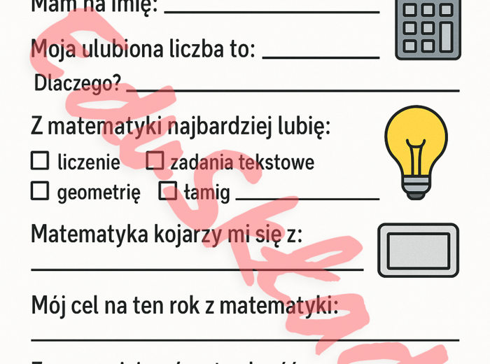 ✏️ Matematyczna wizytówka ucznia – poznaj swoich uczniów od matematycznej strony!