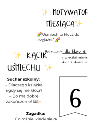 GAZETKA SZKOLNA NA CAŁY ROK - POZYTYWNIACZKI