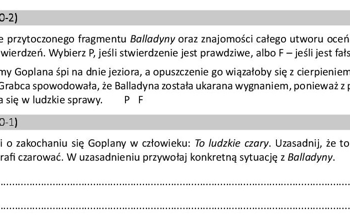 E8 Zadania na podstawie Balladyny (czytanie ze zrozumieniem, znajomość lektury, wypowiedzi pisemne) seria: Zadania drodze do E8