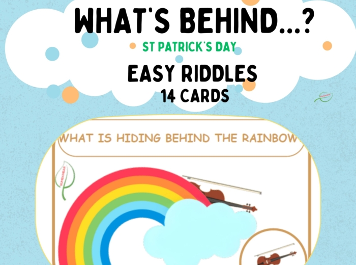 Zgadywanki/ zagadki obrazkowe. Picture riddles: "What is hiding behind the rainbow?" Rozgrzewka językowa/ Warm up. Dobre dl SPE