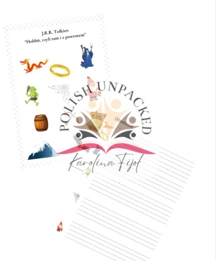 Ikony (obrazki, symbole) "Hobbit" J.R.R. Tolkien, język polski, egzamin ósmoklasisty, lektura obowiązkowa klasa 7-8