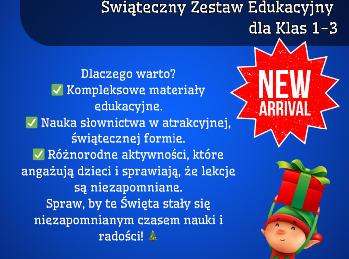 CHRISTMAS Świąteczny Zestaw Edukacyjny dla Klas 1-3