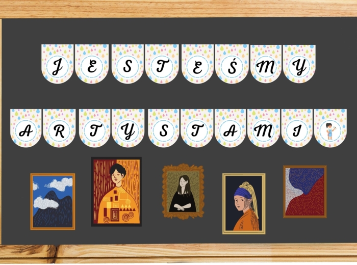 Jesteśmy artystami - girlanda do kącika prac plastycznych