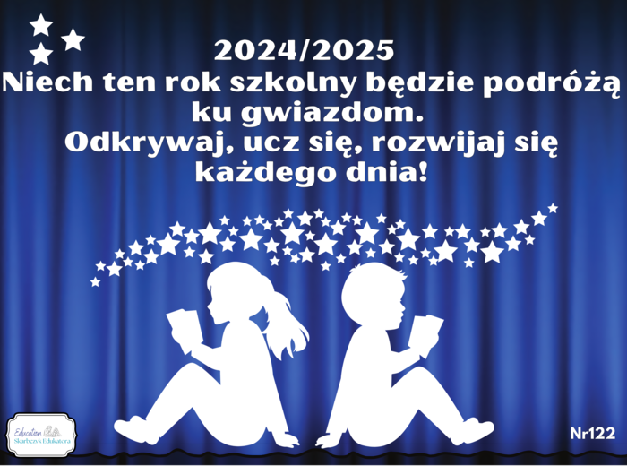Niech ten rok szkolny będzie podróżą ku gwiazdom. - szablon dekoracji