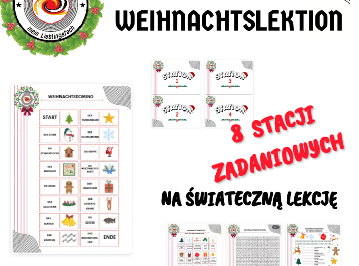 Weihnachten - świąteczna lekcja języka niemieckiego metodą stacji zadaniowych