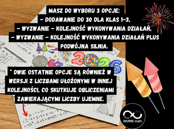 Matematyczny Nowy Rok 2026, Wyzwanie Six Seven 6-7, kolejność wykonywania działań.