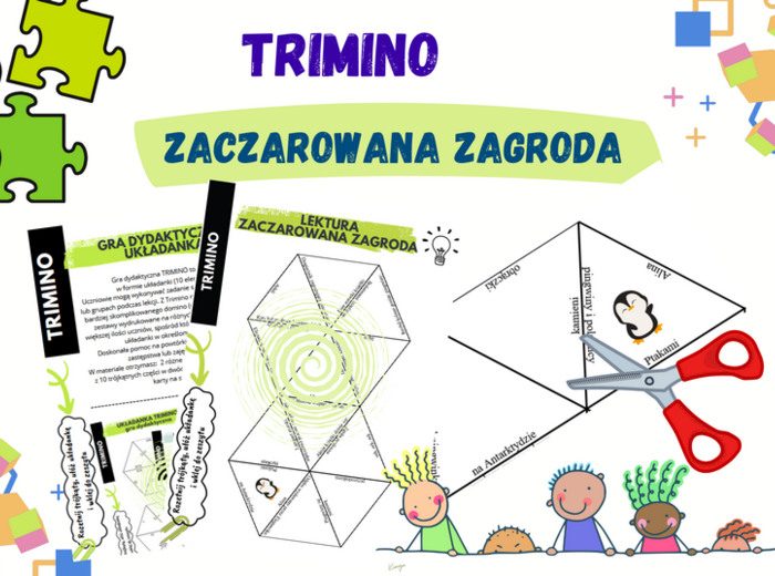 Zaczarowana zagroda – układanka trimino w dwóch wersjach
