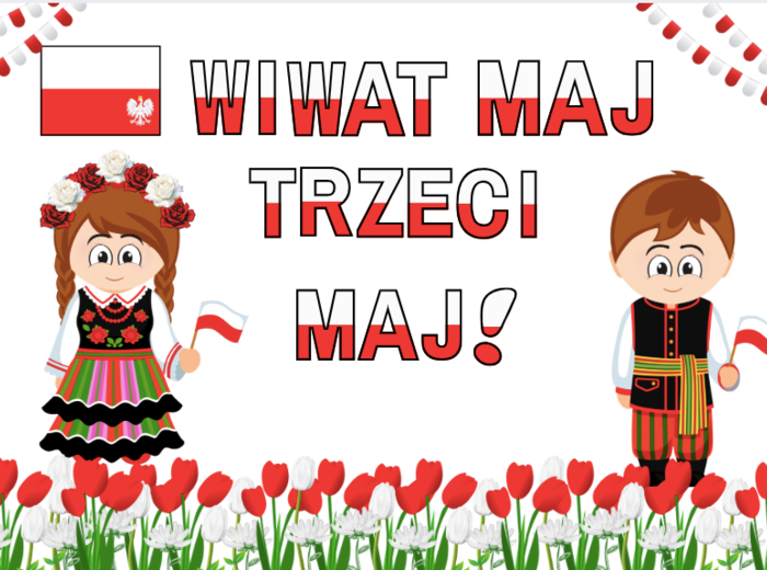 🇵🇱 Gazetka na 3 Maja – napis Wiwat Maj Trzeci Maj, flaga, dekoracyjne elementy- 27 stron patriotycznej dekoracji