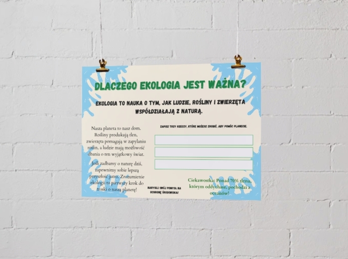 Plakaty edukacyjne. Cykl życia roślin i zwierząt. Różnorodność biologiczna. Jak chronić środowisko? Pięć zasad ekologii.