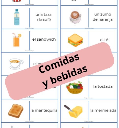 Domino ze słówkami "Jedzenie i napoje"