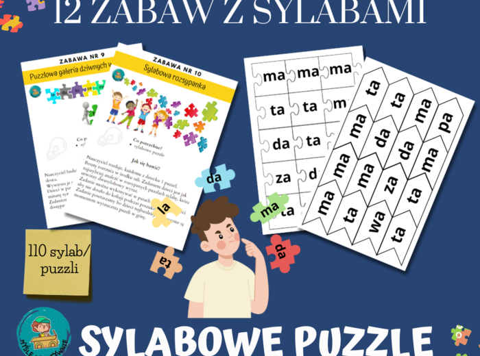 12 SYLABOWYCH ZABAW , SYLABOWE PUZZLE