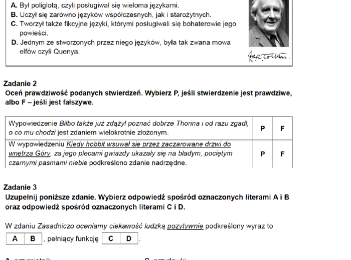 Zadania egzaminacyjne z j.polskiego - Gramatyka, ortografia, fonetyka