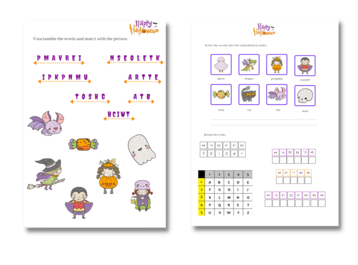 Halloween Karty Pracy Słownictwo + Konstrukcja It is/ It isn't