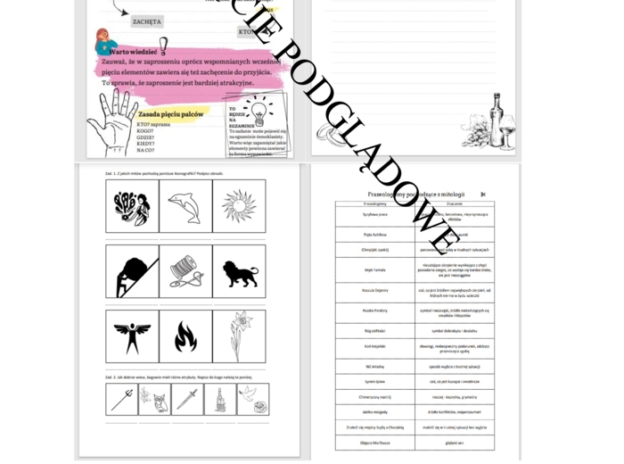 Karty pracy mitologia, mity greckie, frazeologizmy z mitologii