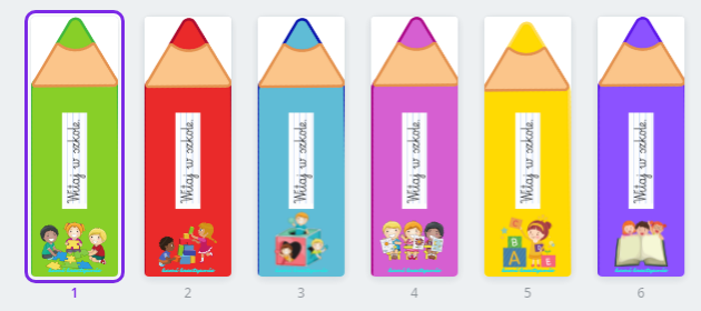 Zakładki kredki- Witaj w szkole