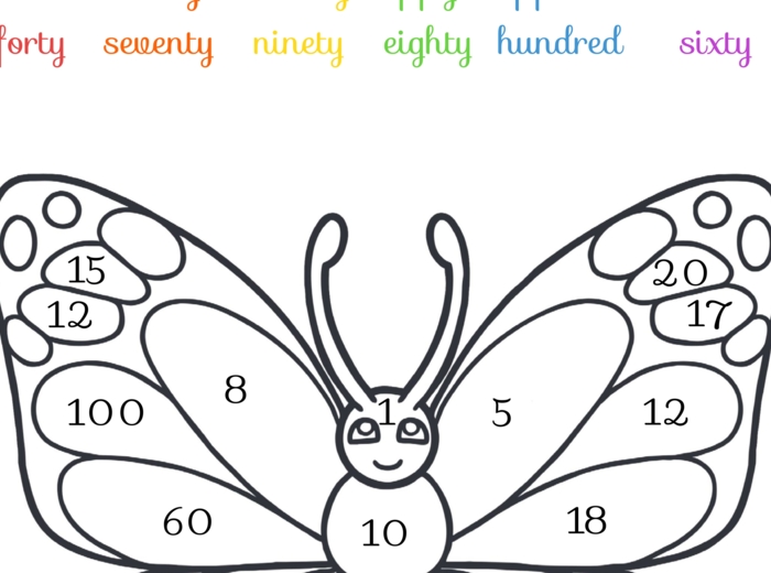 Numbers and colours - kolory i liczby kolorowanka